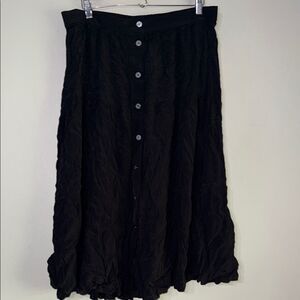 Talbots Black Button Front Midi Skirt NWT